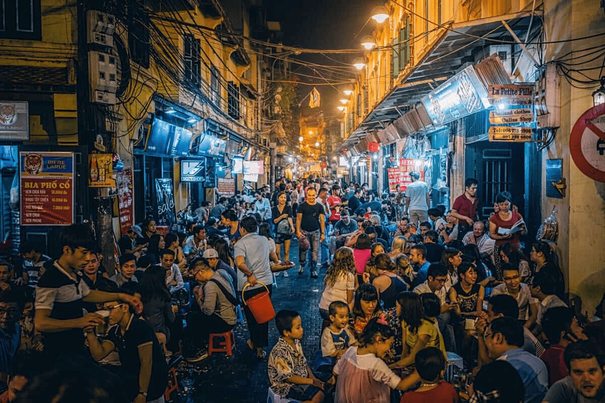 Going out at Ta Hien night street